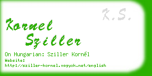 kornel sziller business card